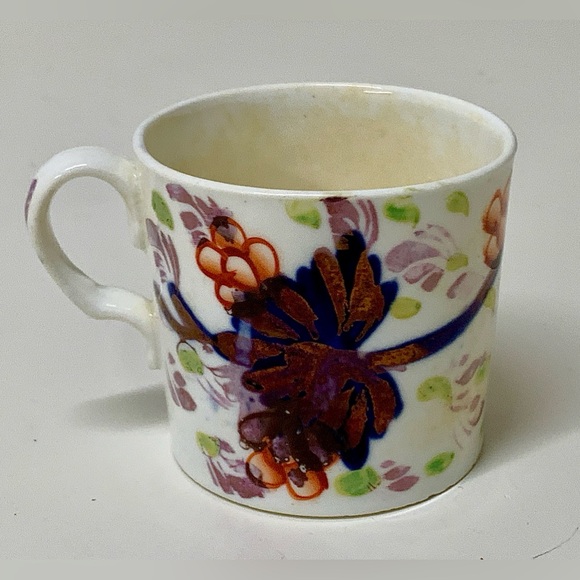 19th Century Antique Gaudy Welsh Grape Pattern Miniature Child’s Mug - Picture 14 of 14